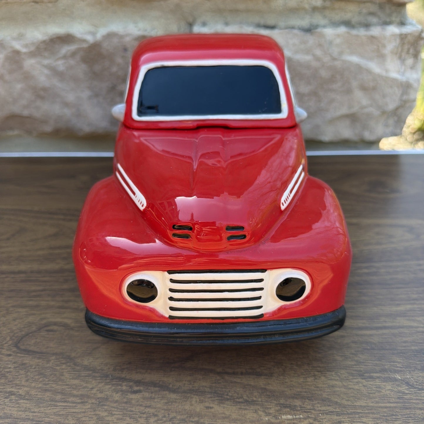 Vintage Ford Pickup Cookie Jar Red Truck 1940s Style Collectible