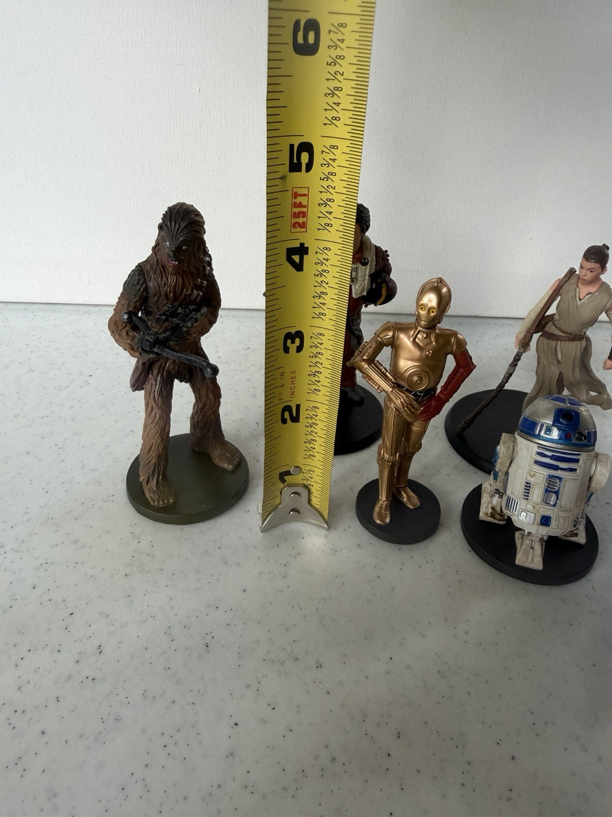 Disney Store Star Wars Figurine Set Chewbacca Rey BB-8 Leia Poe Lot of 7 items