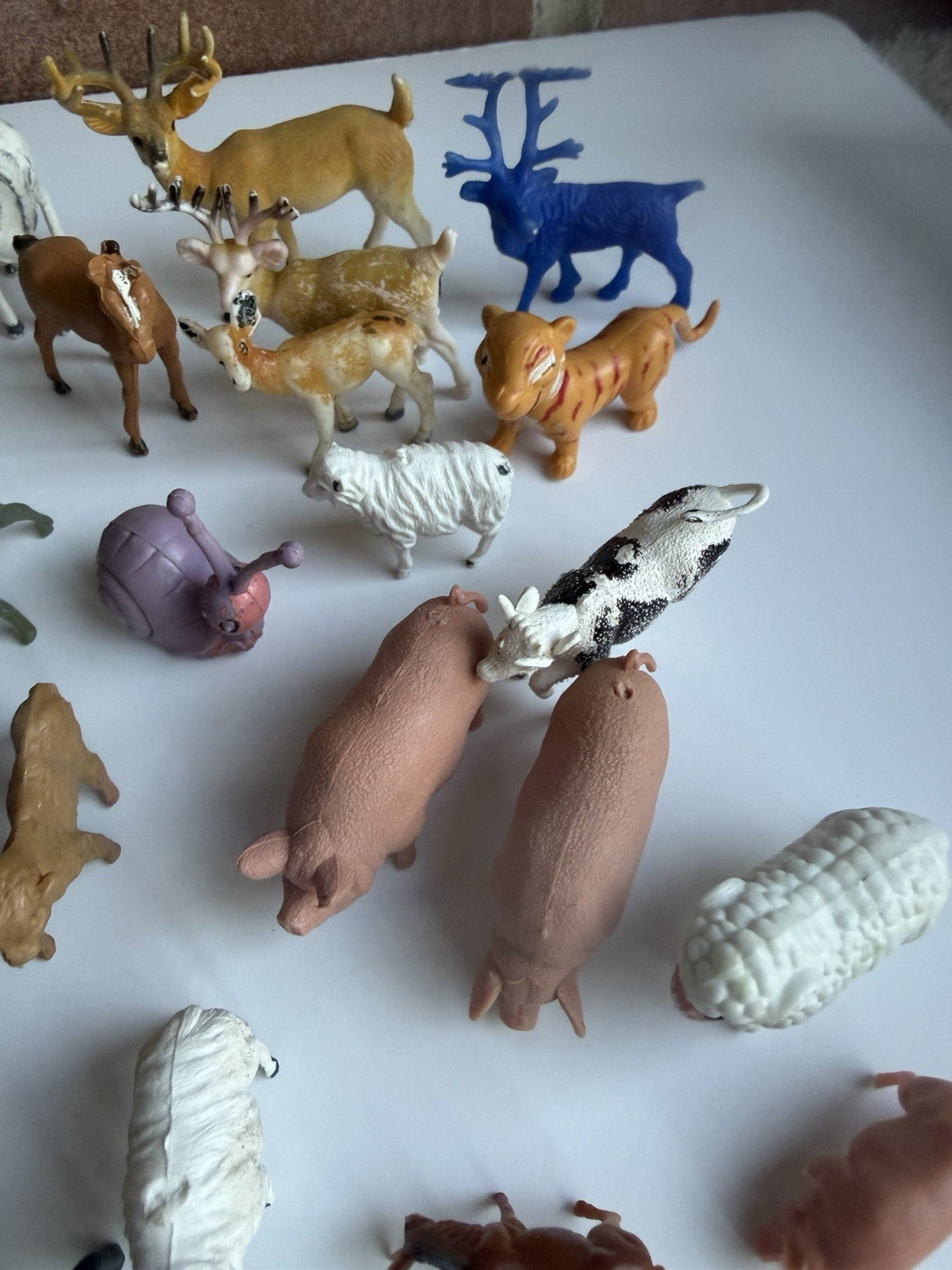 Vintage Miniature Plastic Animal Figure Lot 43 Zoo Farm Hong Kong Mixed Toys Set