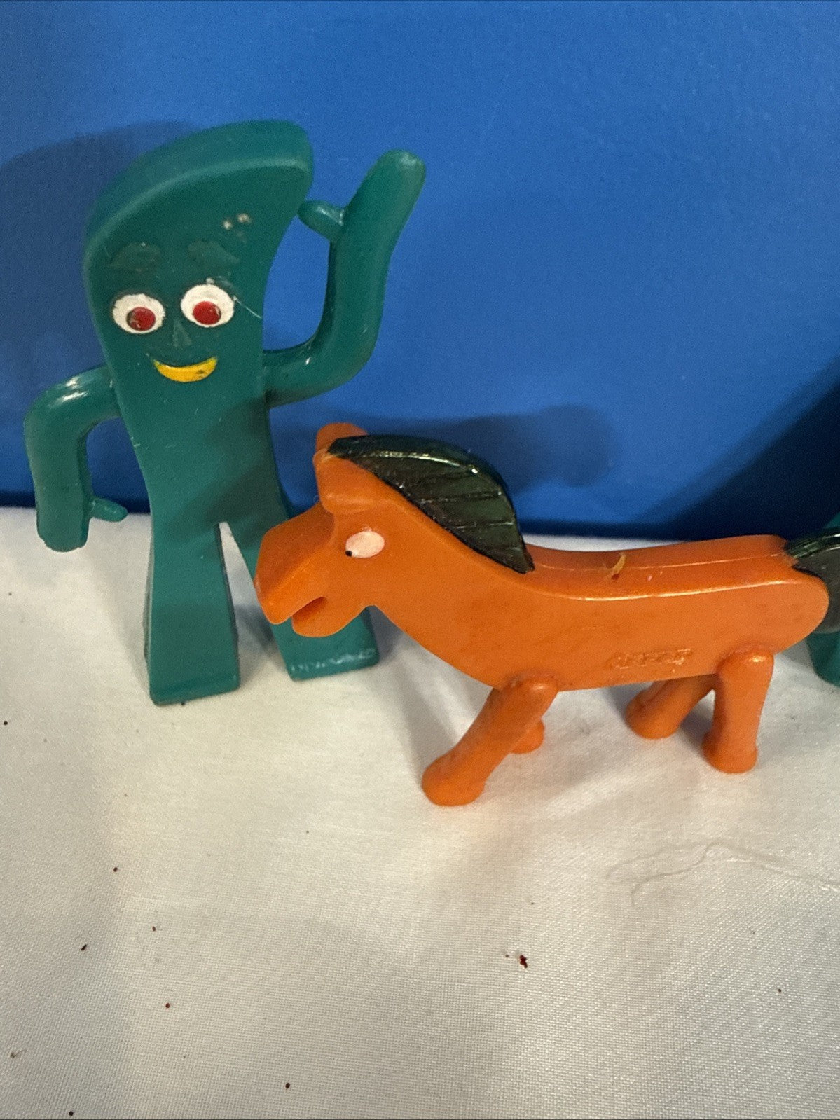 Vintage Gumby Figures Prema Toys Hong Kong Bendable Characters 1980s Lot of 6