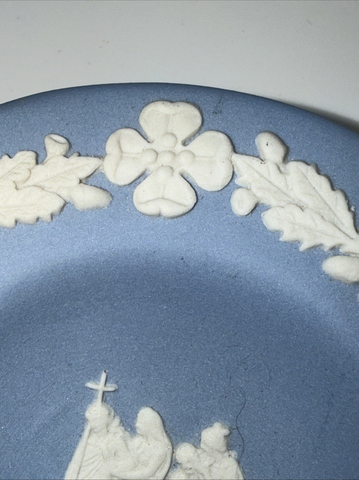 Wedgwood Jasperware Blue Clover Club Trinket Dish Ashtray England 4.5”