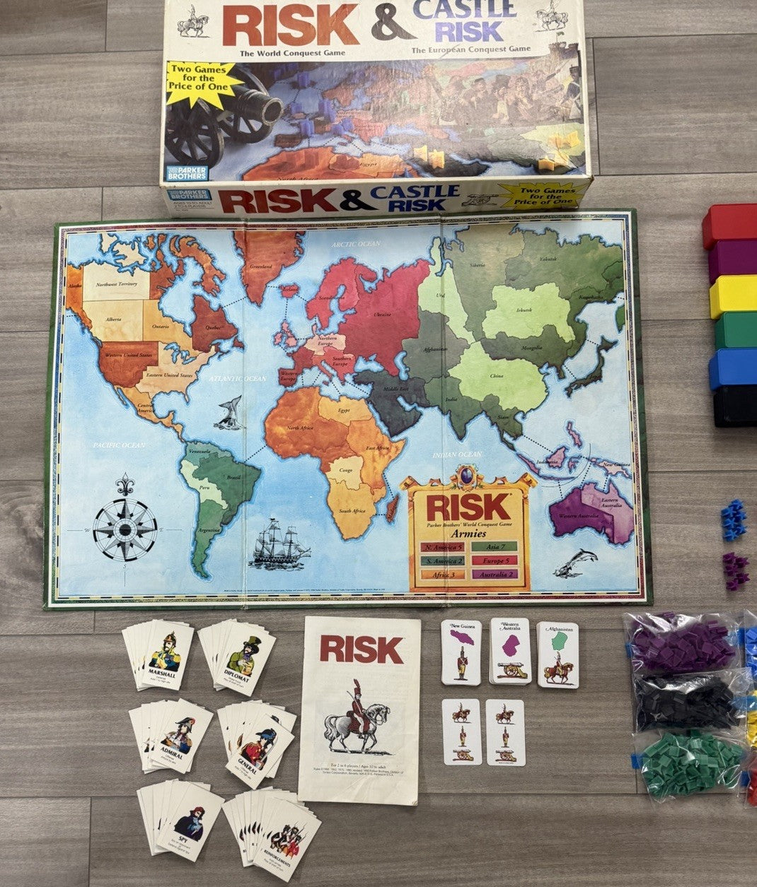 Vintage 1990 Parker Brothers Risk Castle Risk Board Game Complete Strategy Game