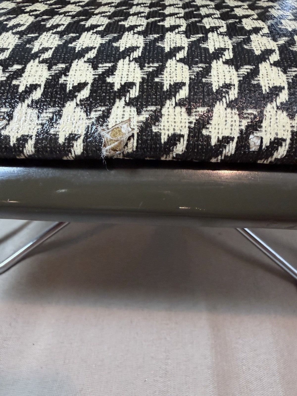 Vintage Cosco Doll Chair Miniature Plastic Houndstooth Mid Century Furniture MCM