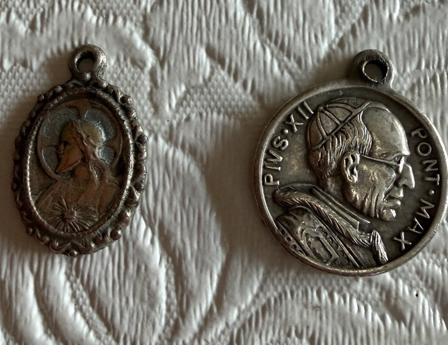 Vintage Catholic Religious Lot Medals Cards Guardian Angel Guardian Pin Bookmark