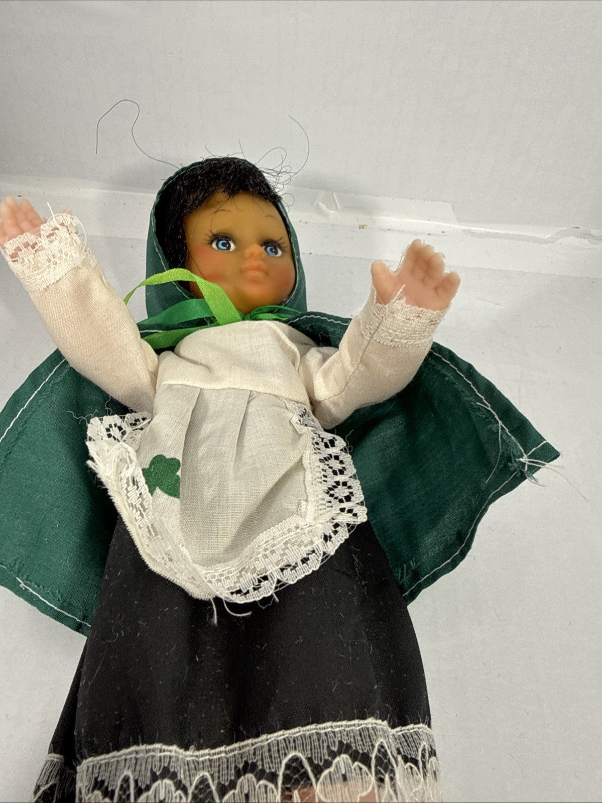 Vintage Irish St Patricks Day Doll Posable Green Dress Collectible 10"