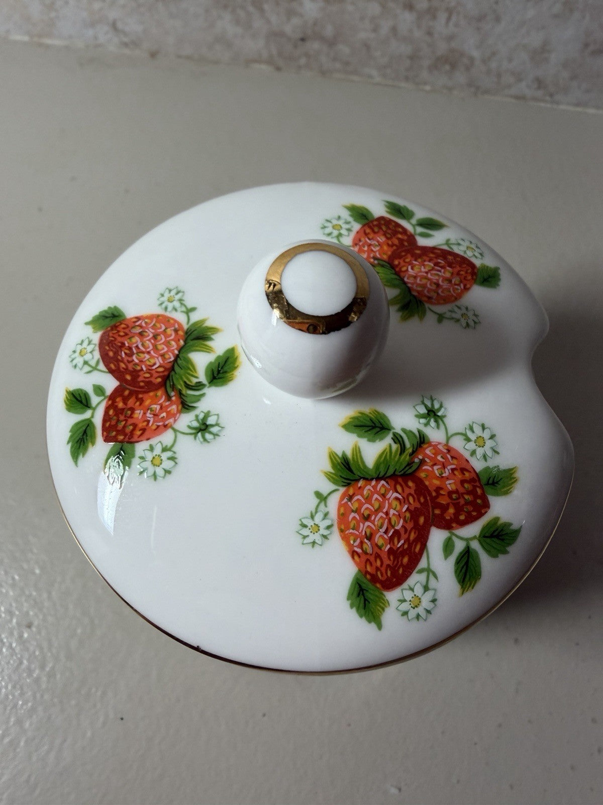 Fortnum Mason Strawberry Jam Jelly Jar Piccadilly London Porcelain England 3"