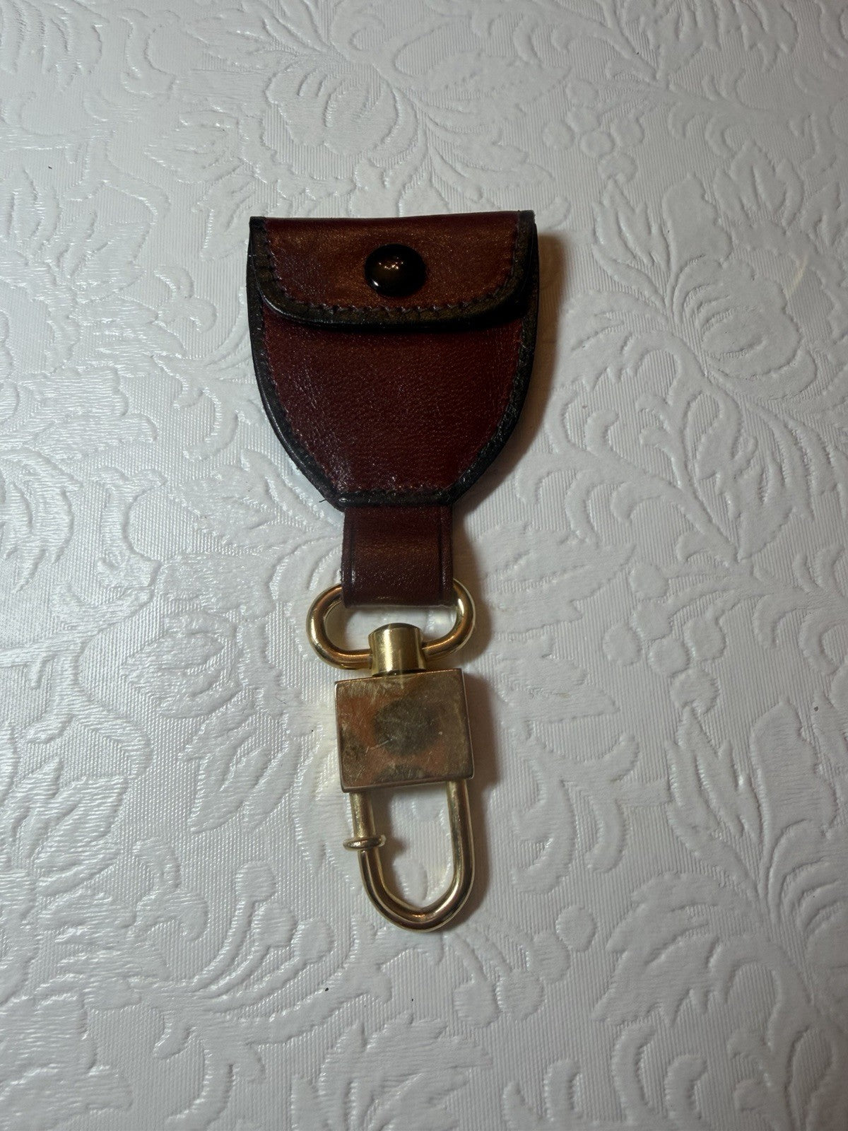 Vintage Lady Bosca Leather Eyeglass Case Keychain Set Burgundy Full Grain