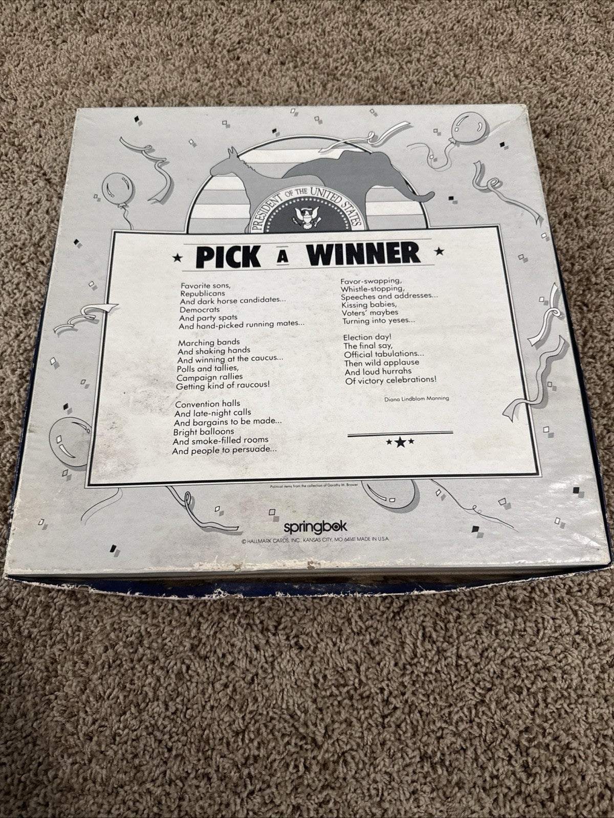 Vintage 1984 Springbok Pick A Winner Presidential Campaign 500 Pc Puzzle Used