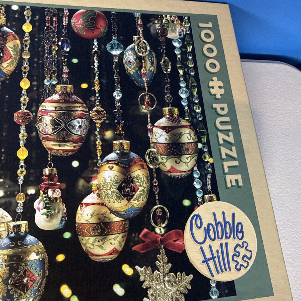 Cobble Hill Lot of 4 - 1000 Piece Christmas Jigsaw Puzzles Santa Dogs Ornament