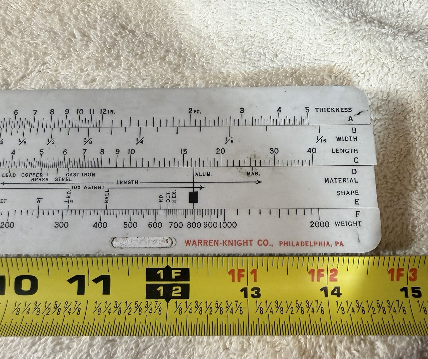 Vintage Warren Knight WAKCO Weight Rule No 1373 B Precision Tool