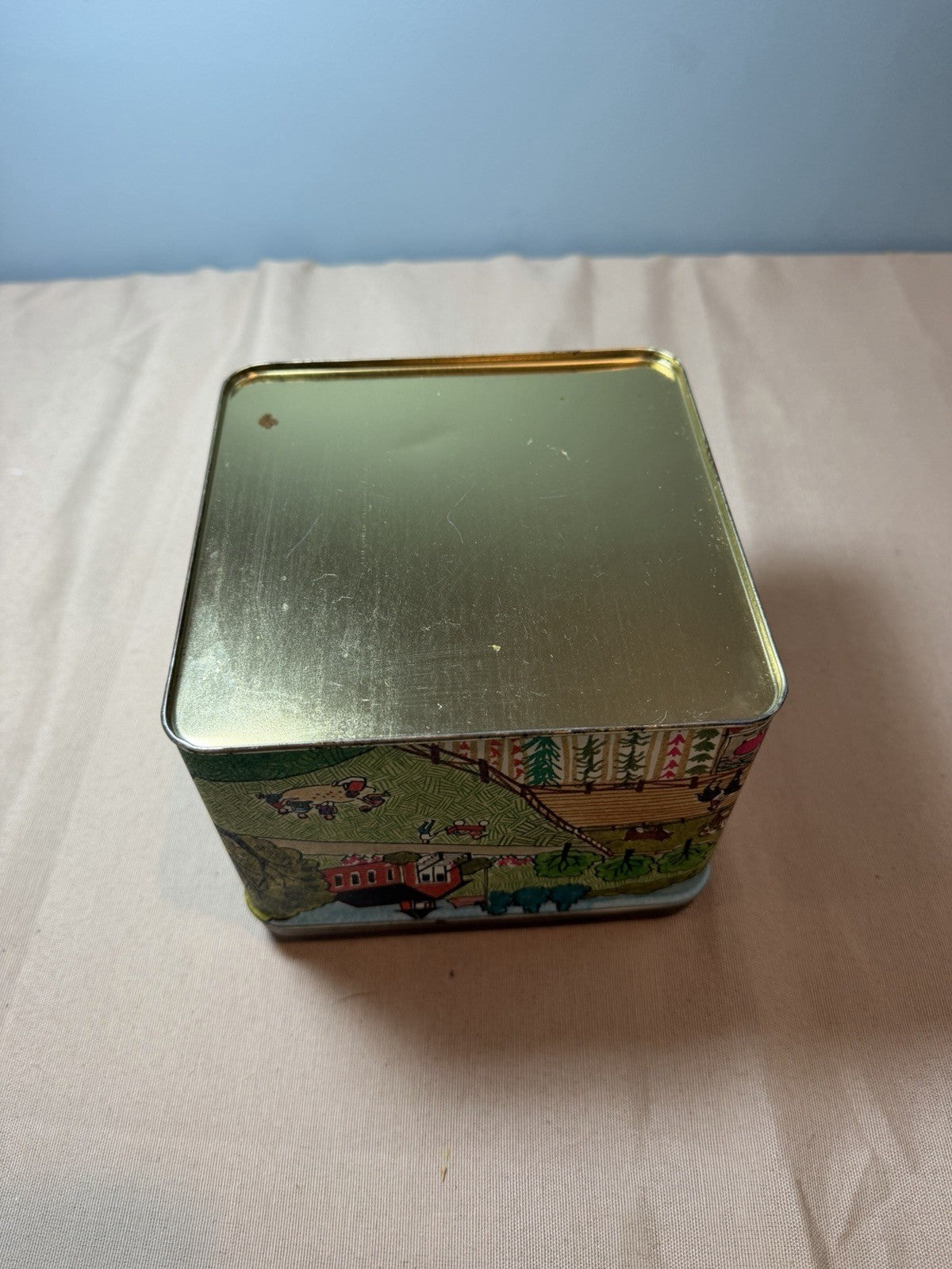 Vintage Morley Candy Makers Collectors Square Tin Detroit Michigan Candy Box