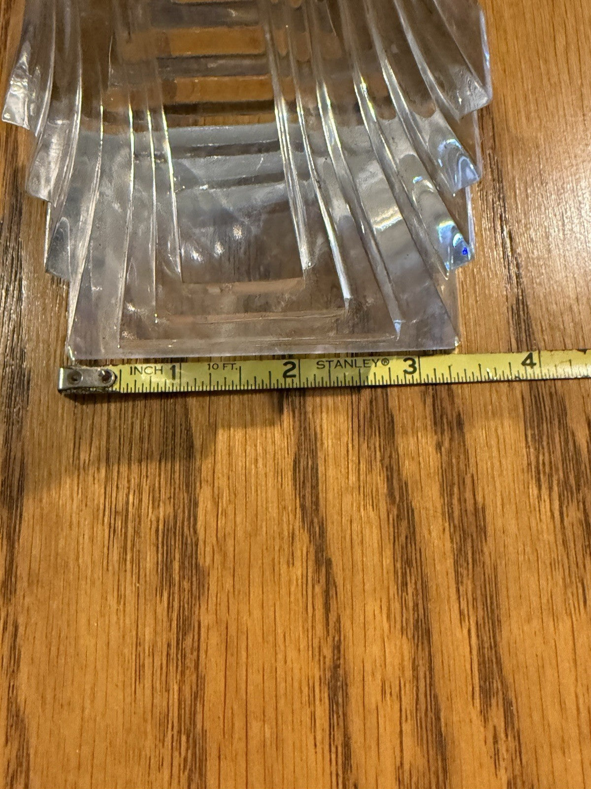10" Crystal Candlestick Holder Clear Square Base Tall Taper Candle Holder