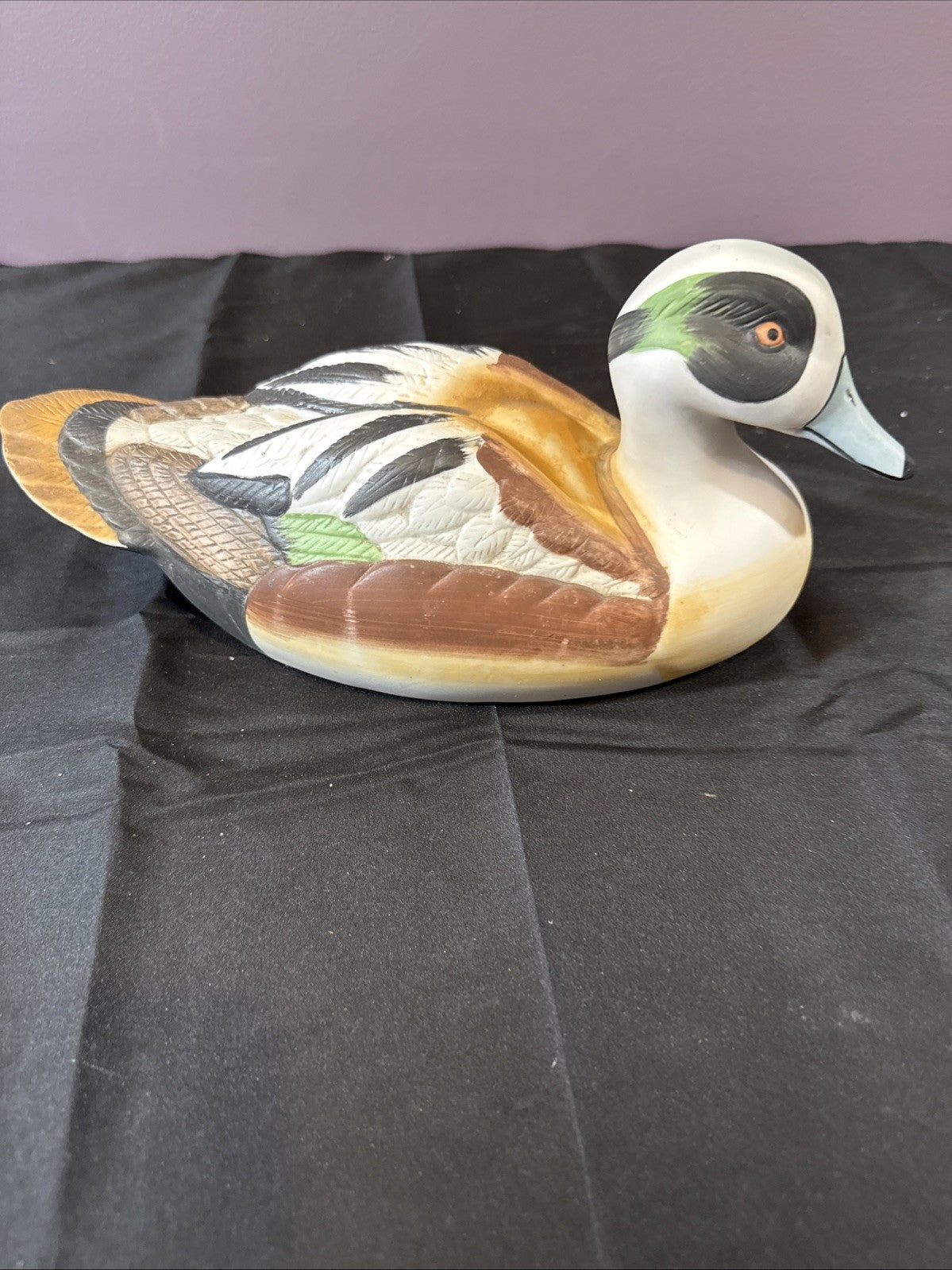 Mid-Century Mallard Ducks Hand-Painted Porcelain Figurines; Taiwan; Set of 2