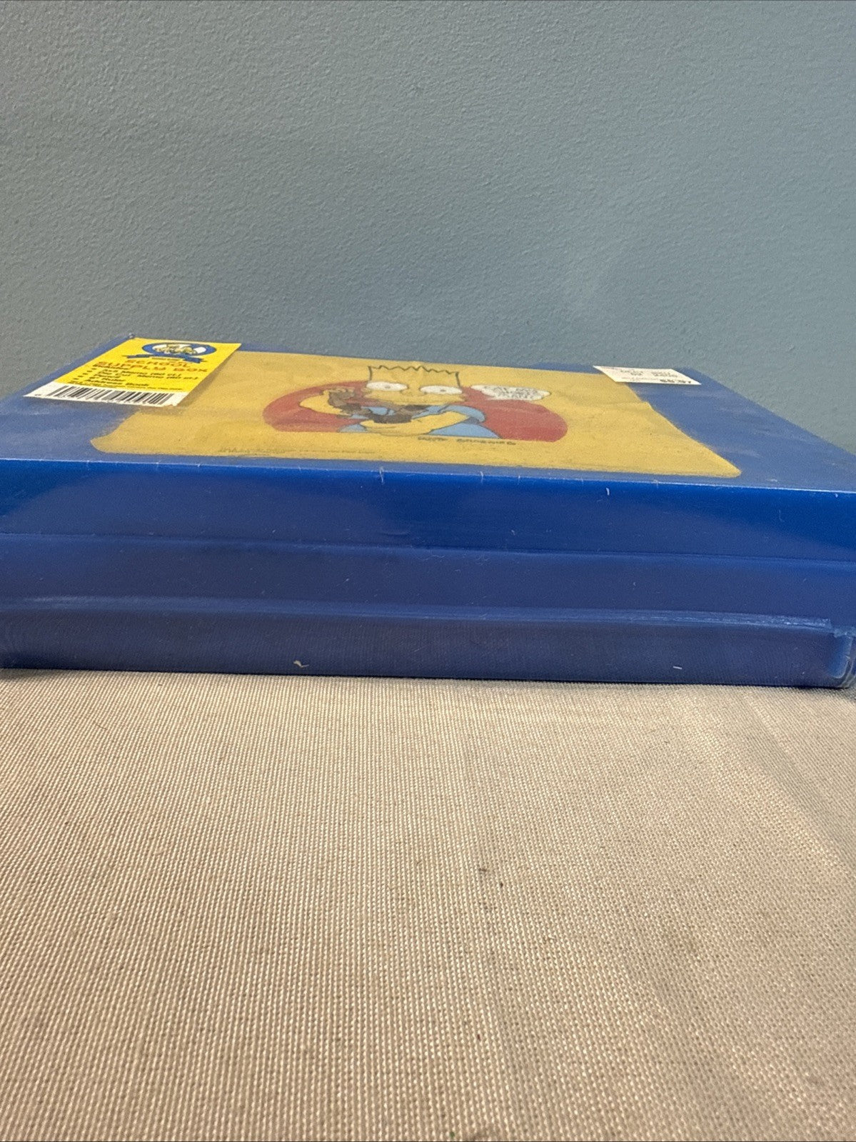 Vintage 1990 The Simpsons School Supply Box Blue Pencil Ruler Address Book Case