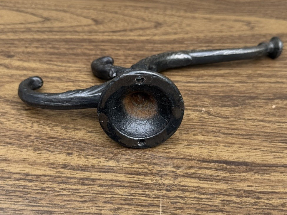 Vintage Victorian Cast Iron Triple Hook Hall Tree Coat Hat Hook