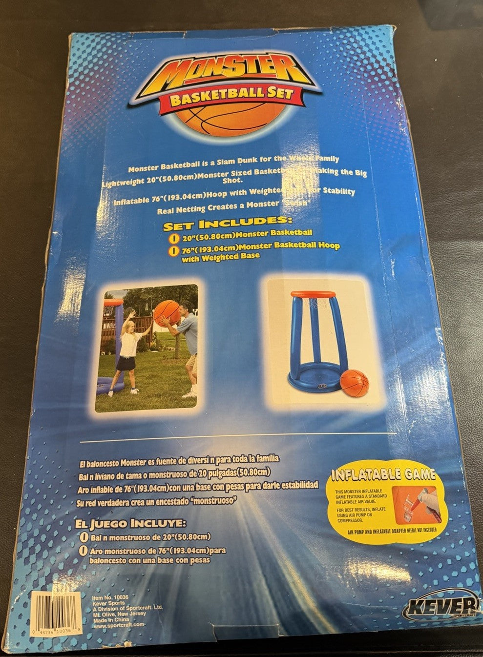Monster Basketball Set Inflatable Hoop Oversized 20 Inch Ball Outdoor Game New