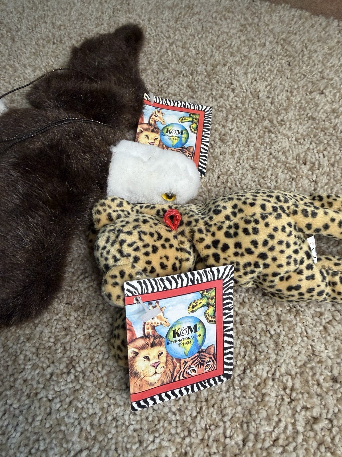 Vintage K&M International Kellytoy Jungle Beanbag Plush Animals Lot 1994 1997
