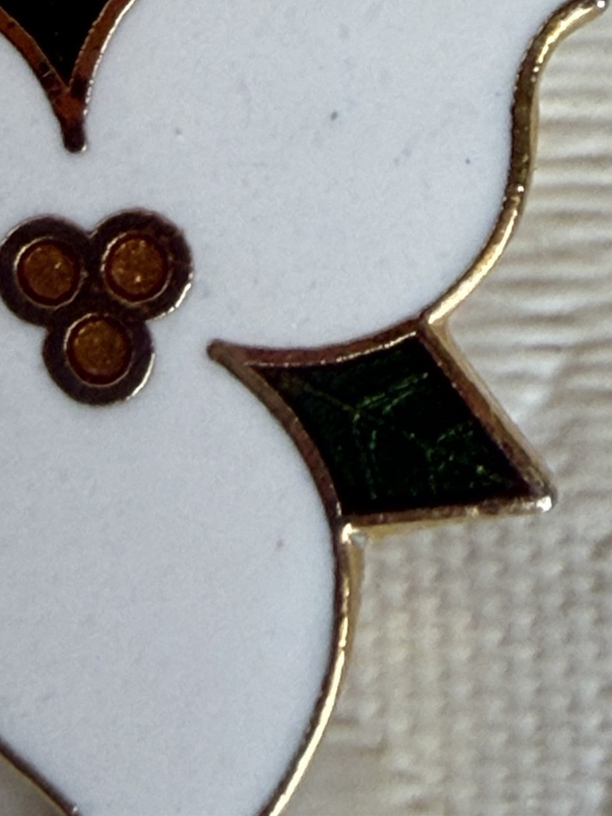 Vintage Trillium Flower Enamel Lapel Pin White Gold Ontario Canada Provincial