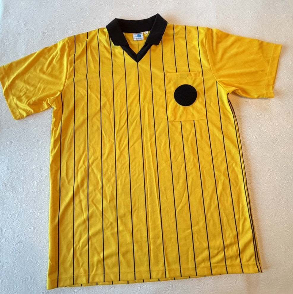 8 Pack High 5 Sportswear Referee Jerseys Red Yellow Striped Polo Shirts M, L, XL