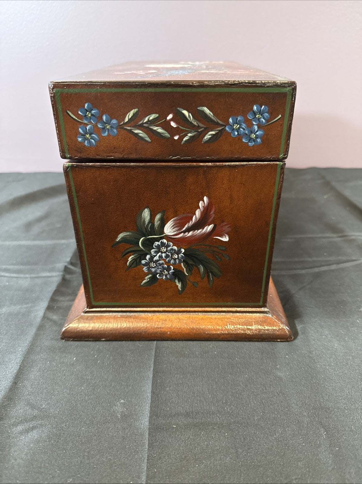 Vintage 1994 Maitland Smith Hand Crafted Solid Wood Jewelry Box 15.5x8.24x6.5