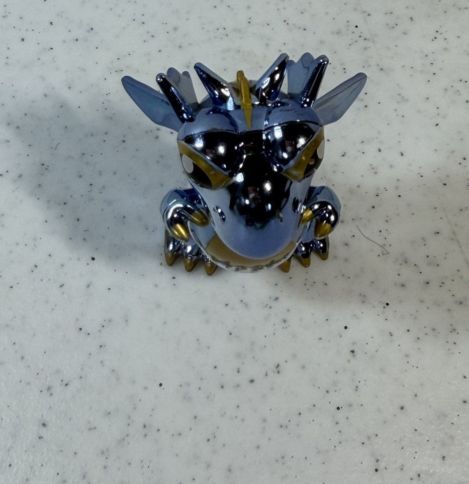 Ryan's World Shelldon Baby Dragon Metallic Chrome Figure Blue Gold