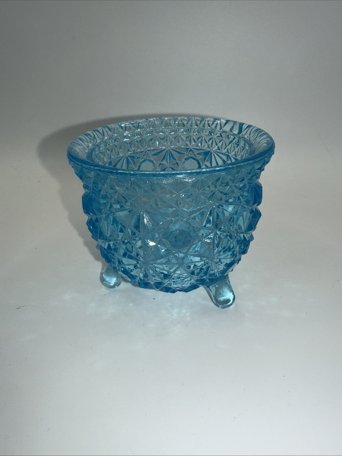 Blue Daisy and Button Footed Salt Cellar Marmalade Bowl