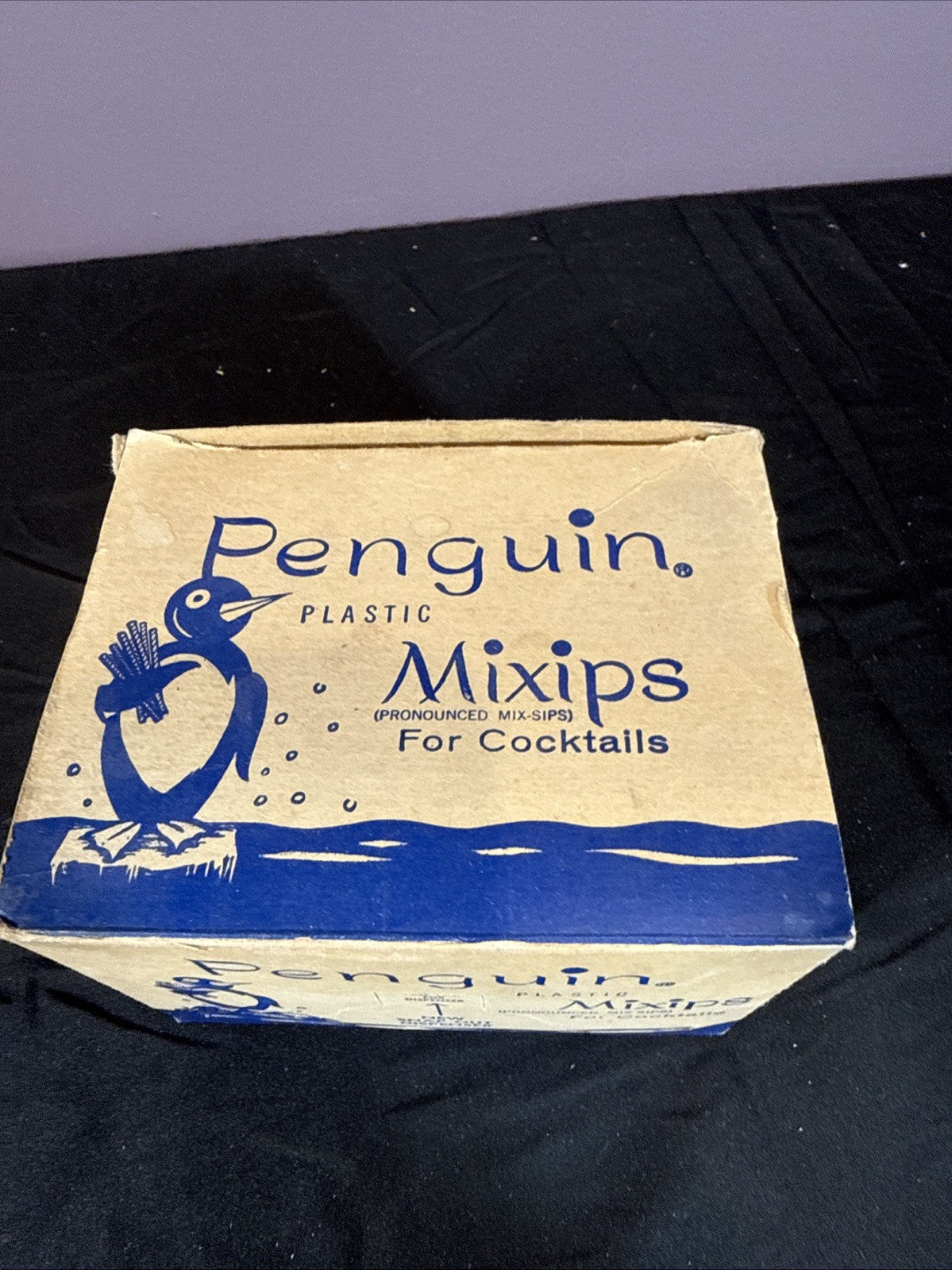 Vintage Cocktail Plastic Sticks Straws Penguin Mixips Barware Used Incomplete