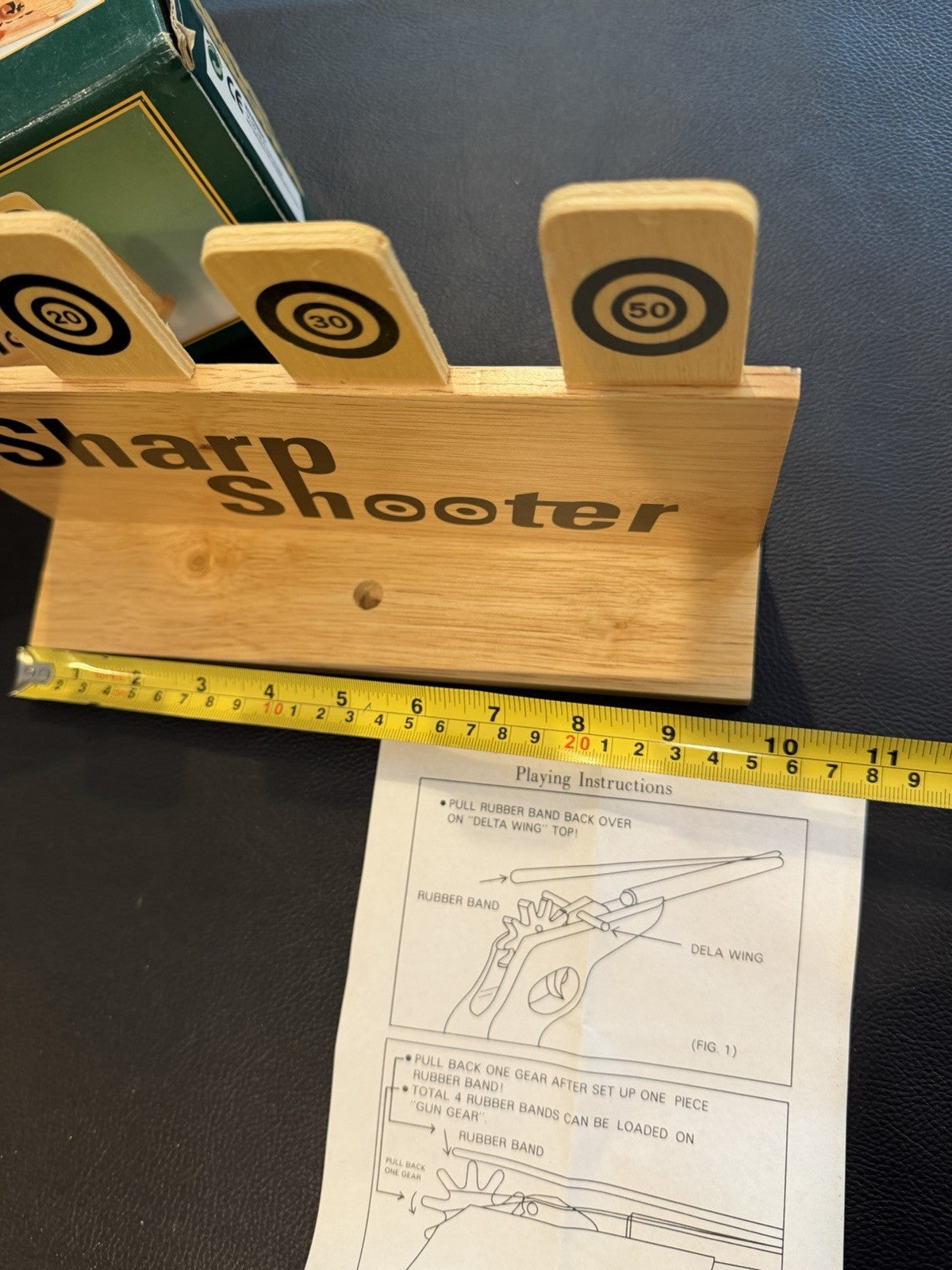 Sharp Shooter Wooden Rubber Band Gun Target Practice Game Toy Pistol Set USA