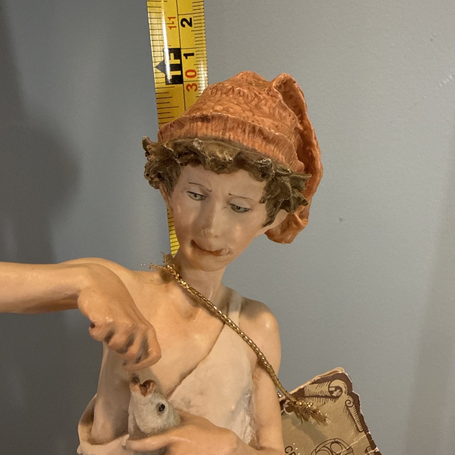 Giuseppe Armani Boy With Fish Figurine 326S Florence Italy COA Vintage