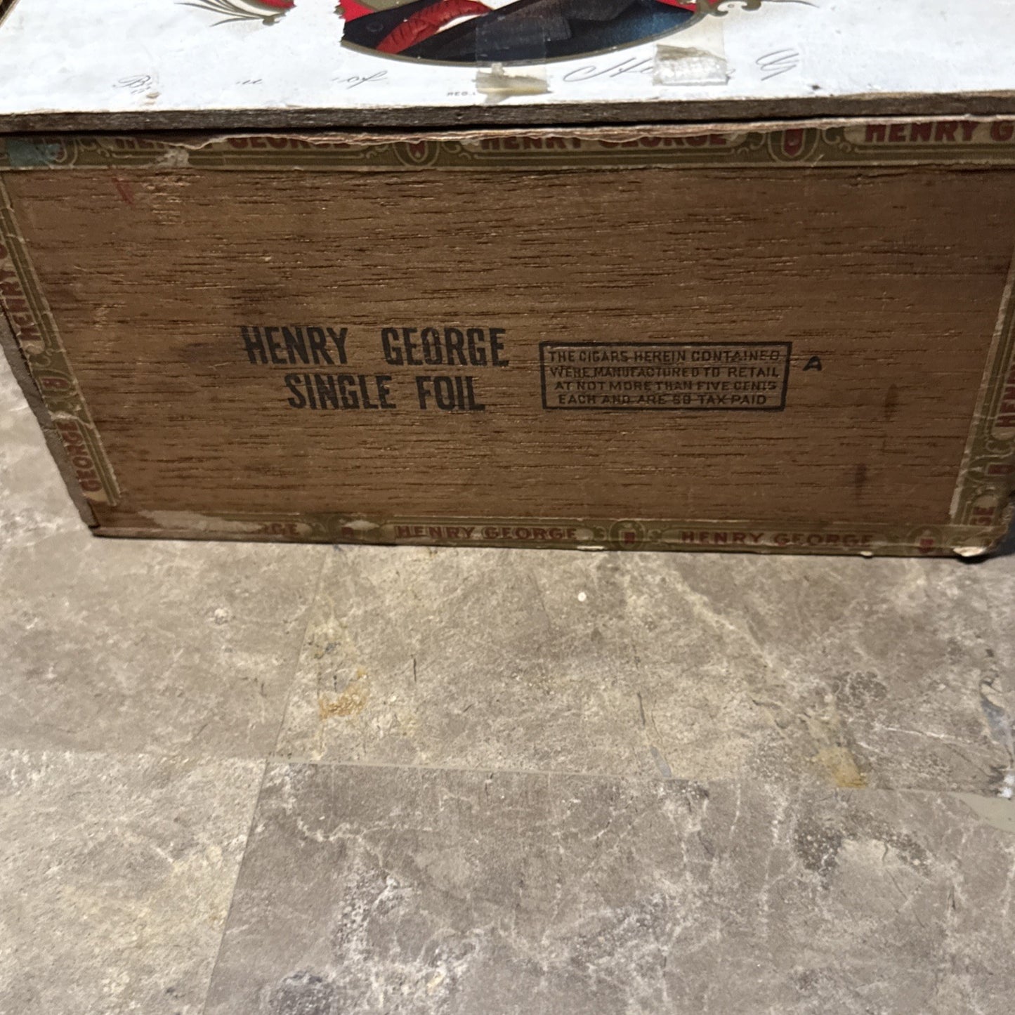 Henry George Collection Wooden Cigar Box 100 Count Pennsylvania