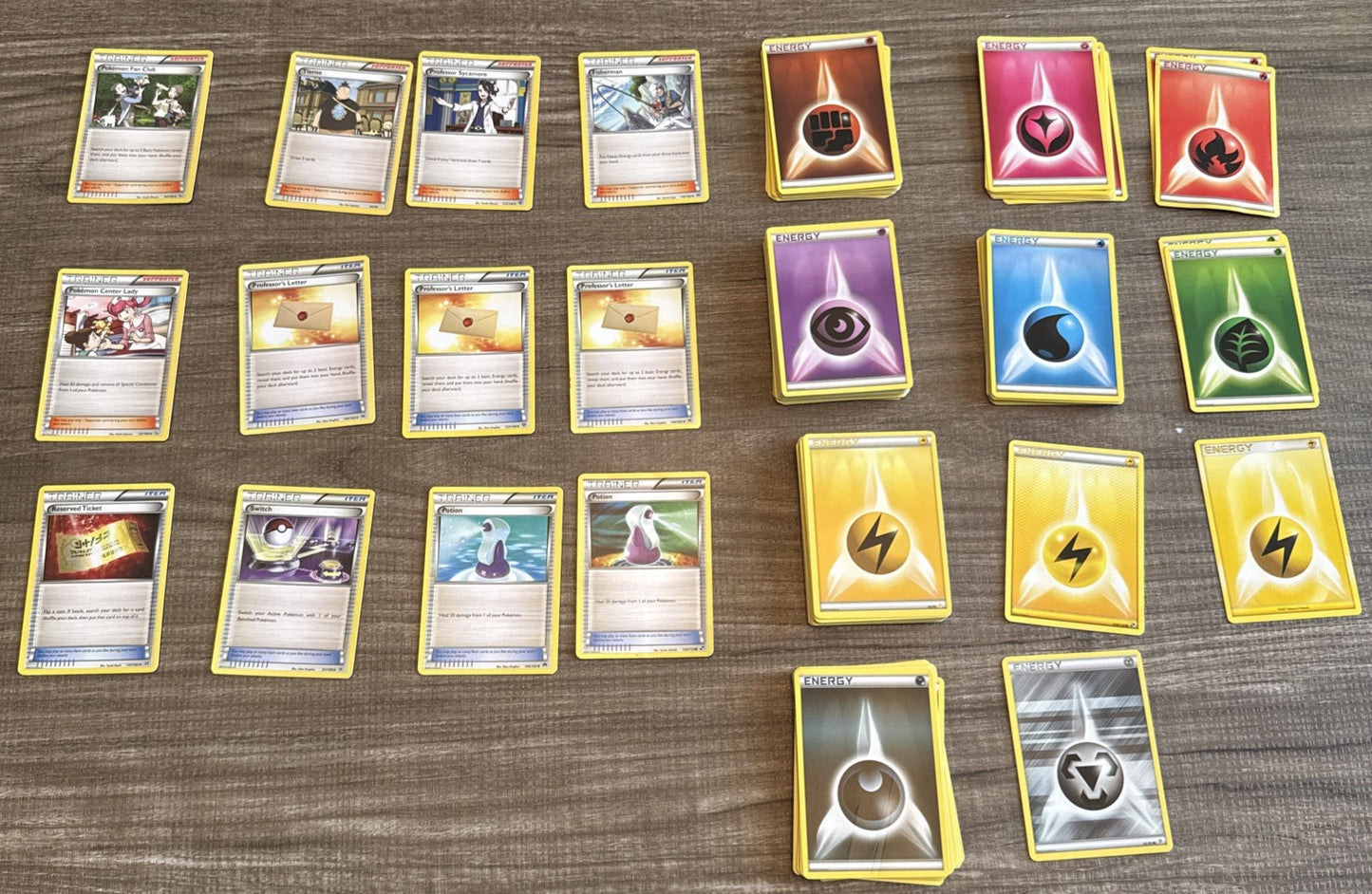 Pokemon TCG 150 Cards Lot - All Trainers And Energy Cards