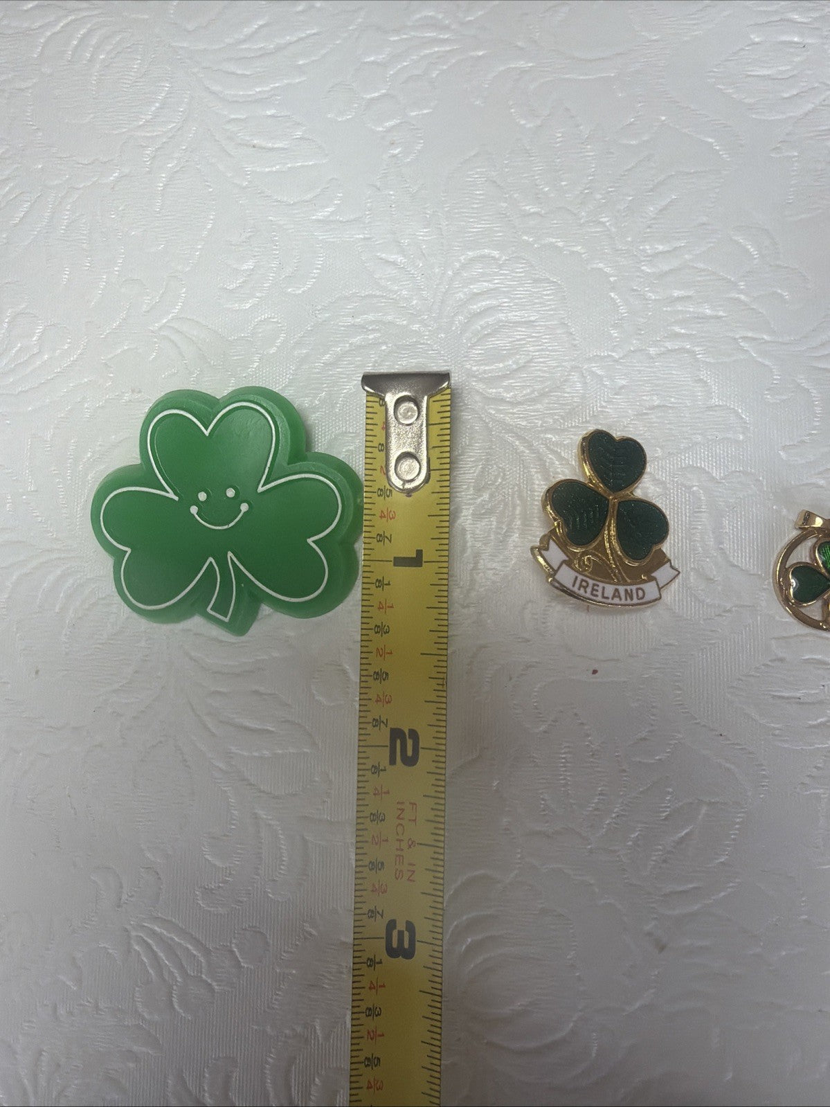 Vtg Lucky Irish Pin Brooch Shamrock Leprechaun Ireland Horseshoe Pearl Clover