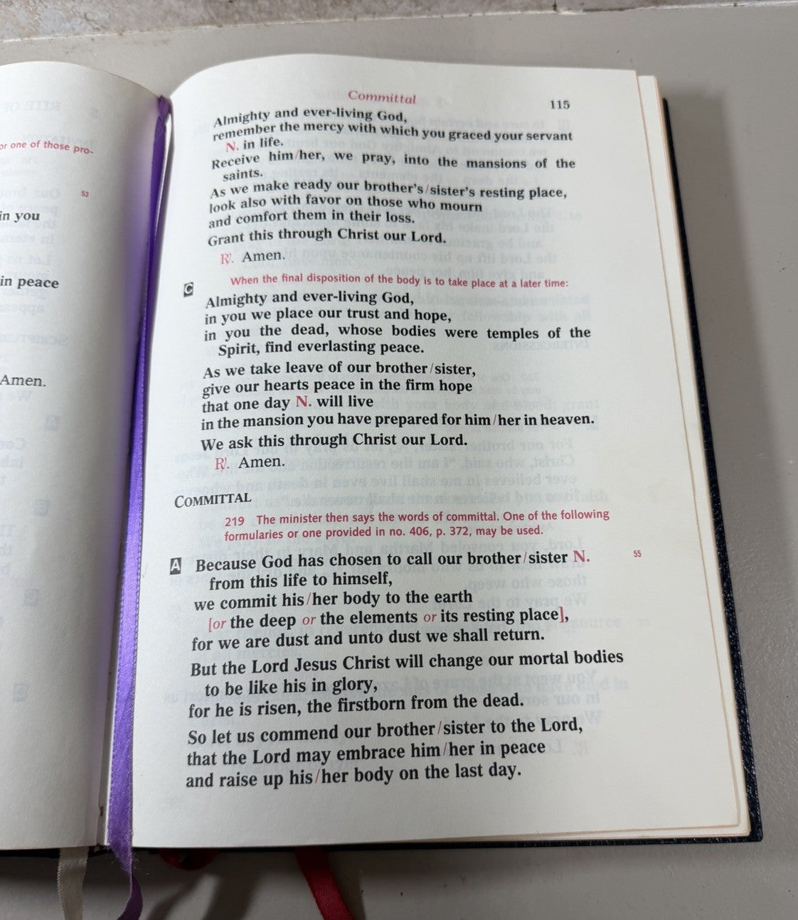 Order of Christian Funerals Roman Ritual Catholic Liturgical Book 1989 Hardcover