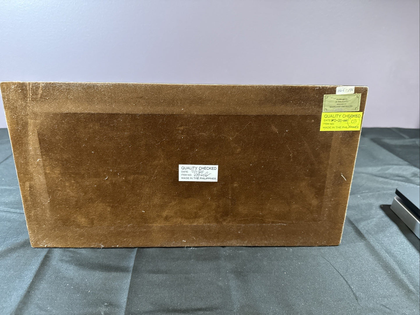 Vintage 1994 Maitland Smith Hand Crafted Solid Wood Jewelry Box 15.5x8.24x6.5