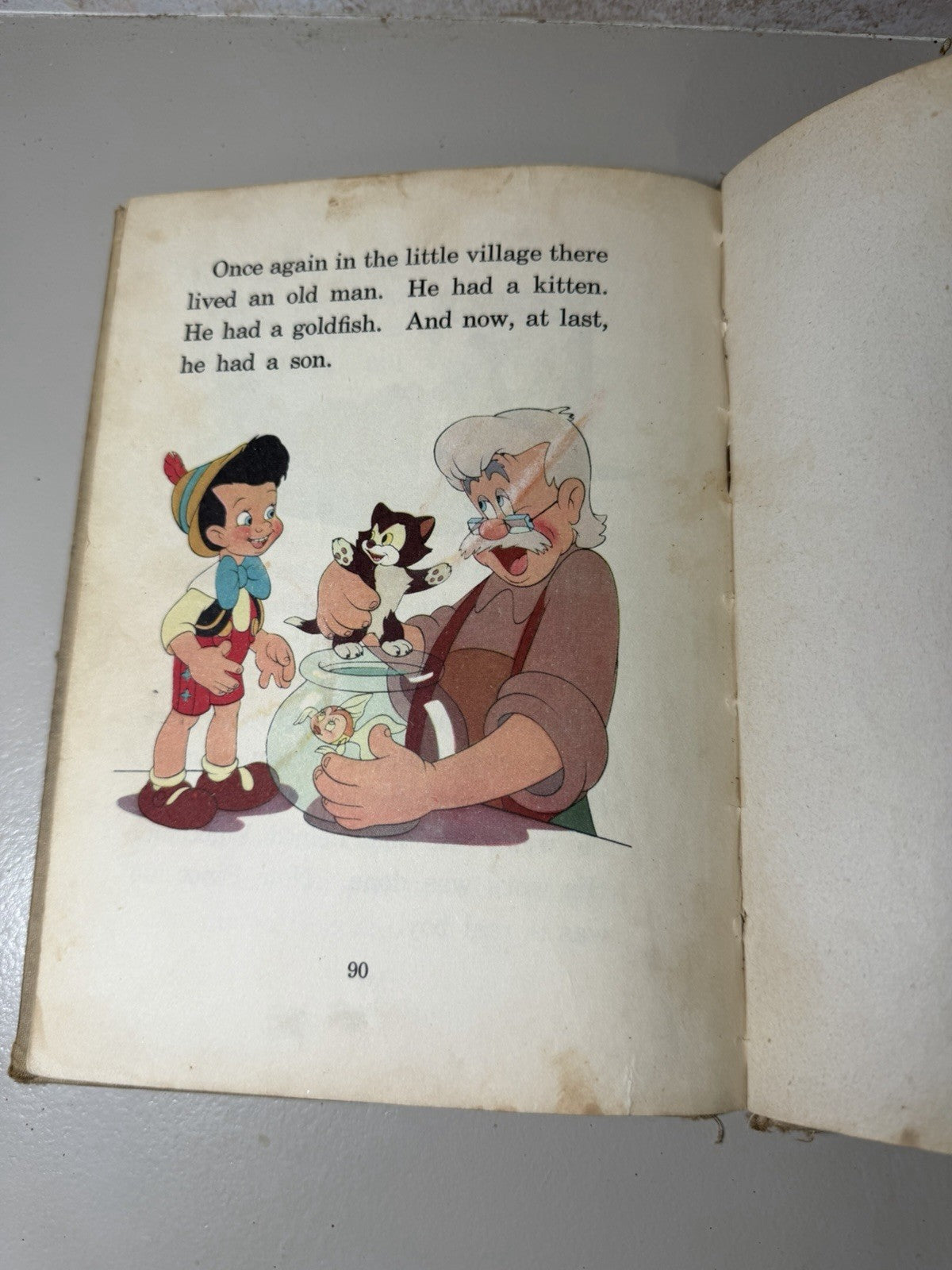 Vintage Walt Disney Pinocchio Book 1939 DC Heath Illustrated Hardcover