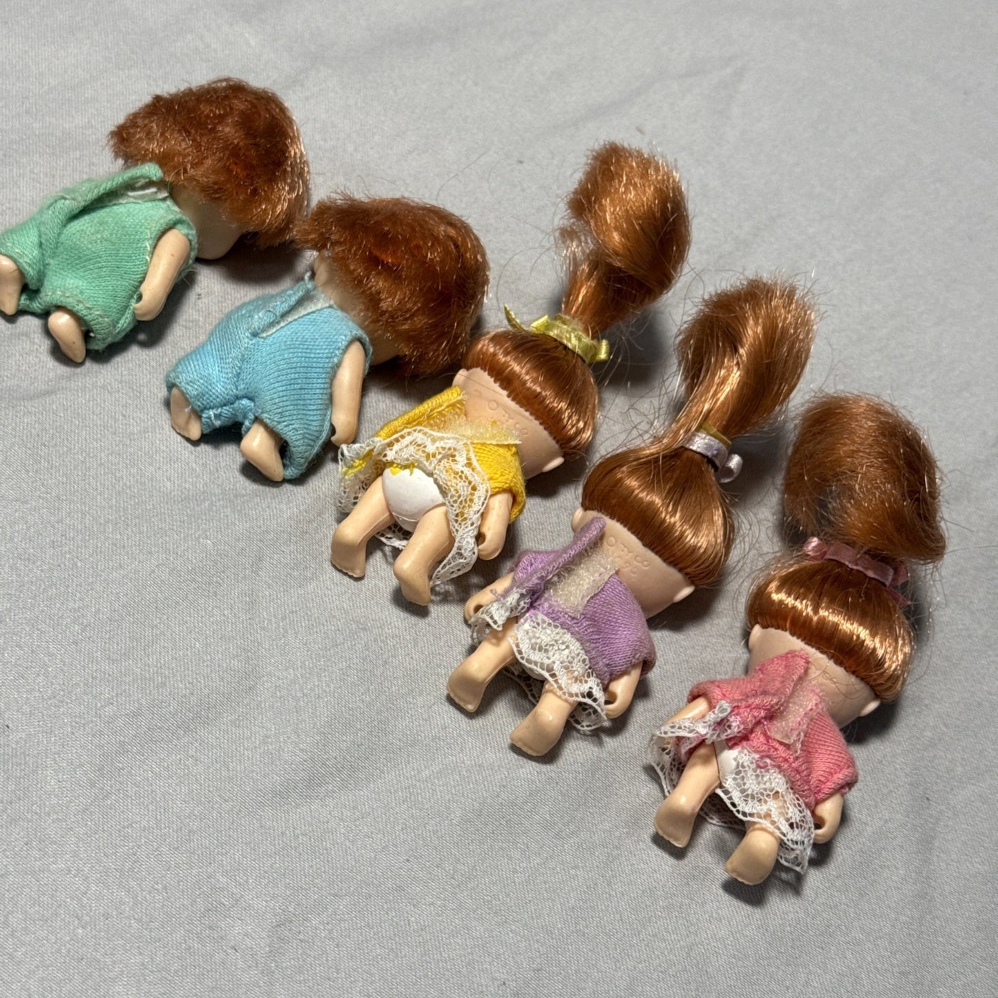 Vintage TYCO Quints Sunny Time Magic Playset Dolls Full Set of 5  2" Dolls