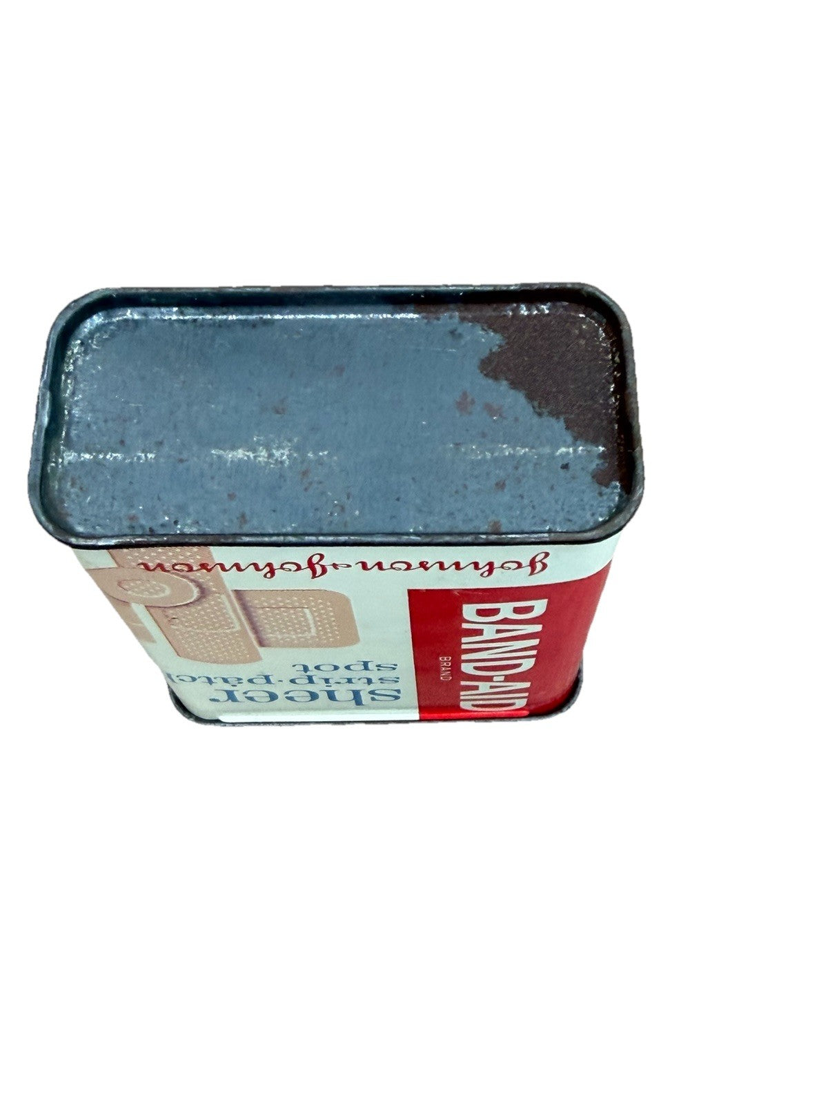 Vintage Johnson & Johnson Band Aid Sheer Patch Strips Empty Tin Box