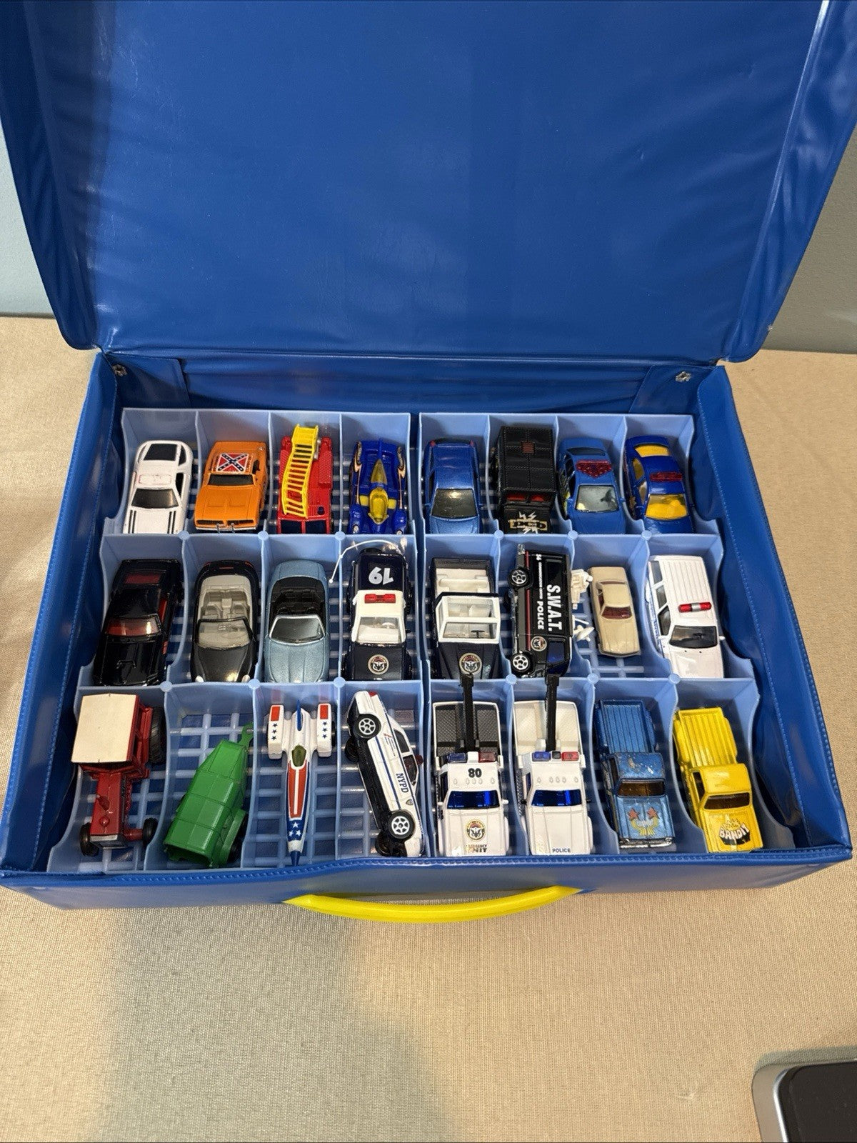 Vintage Tara Toys 48 Car Case Deluxe Diecast Carrying Case + 48 Cars 1980s-2000s