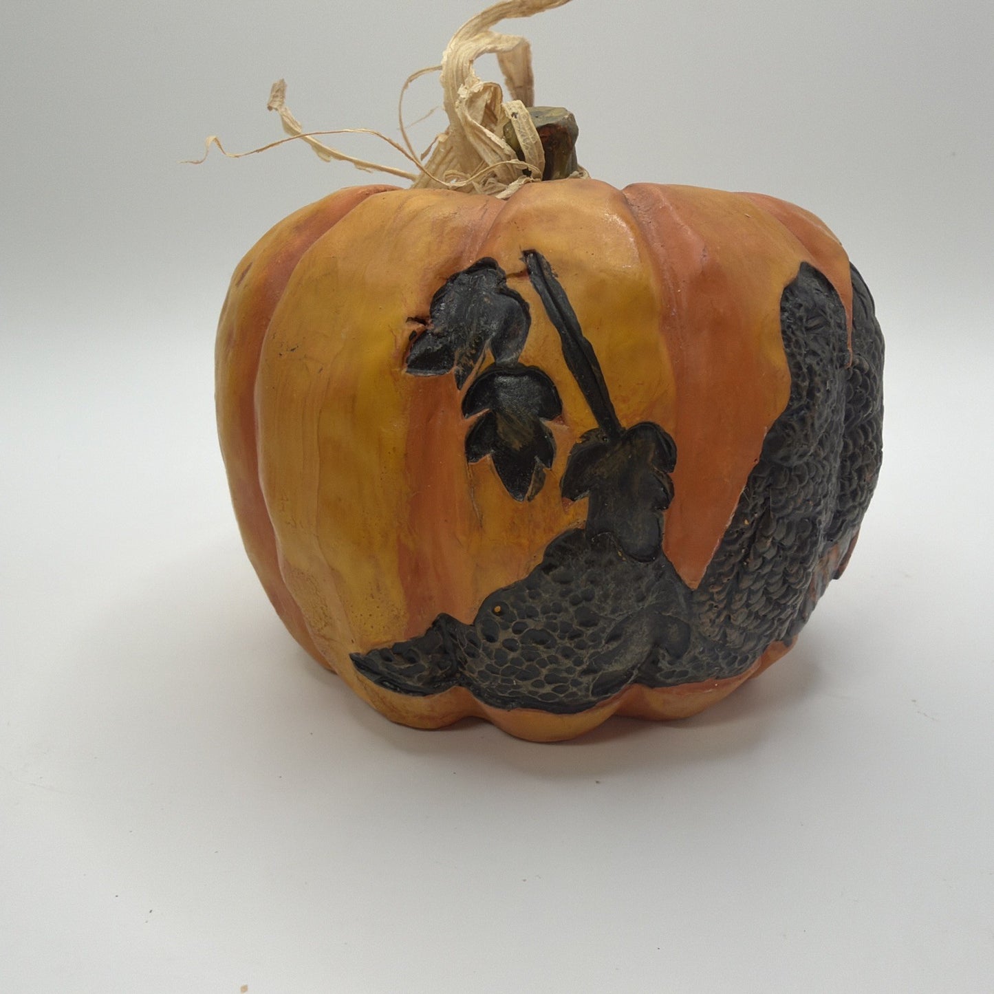 Hand Carved Wooden Pumpkin Turkey Scene Direct International Ohio