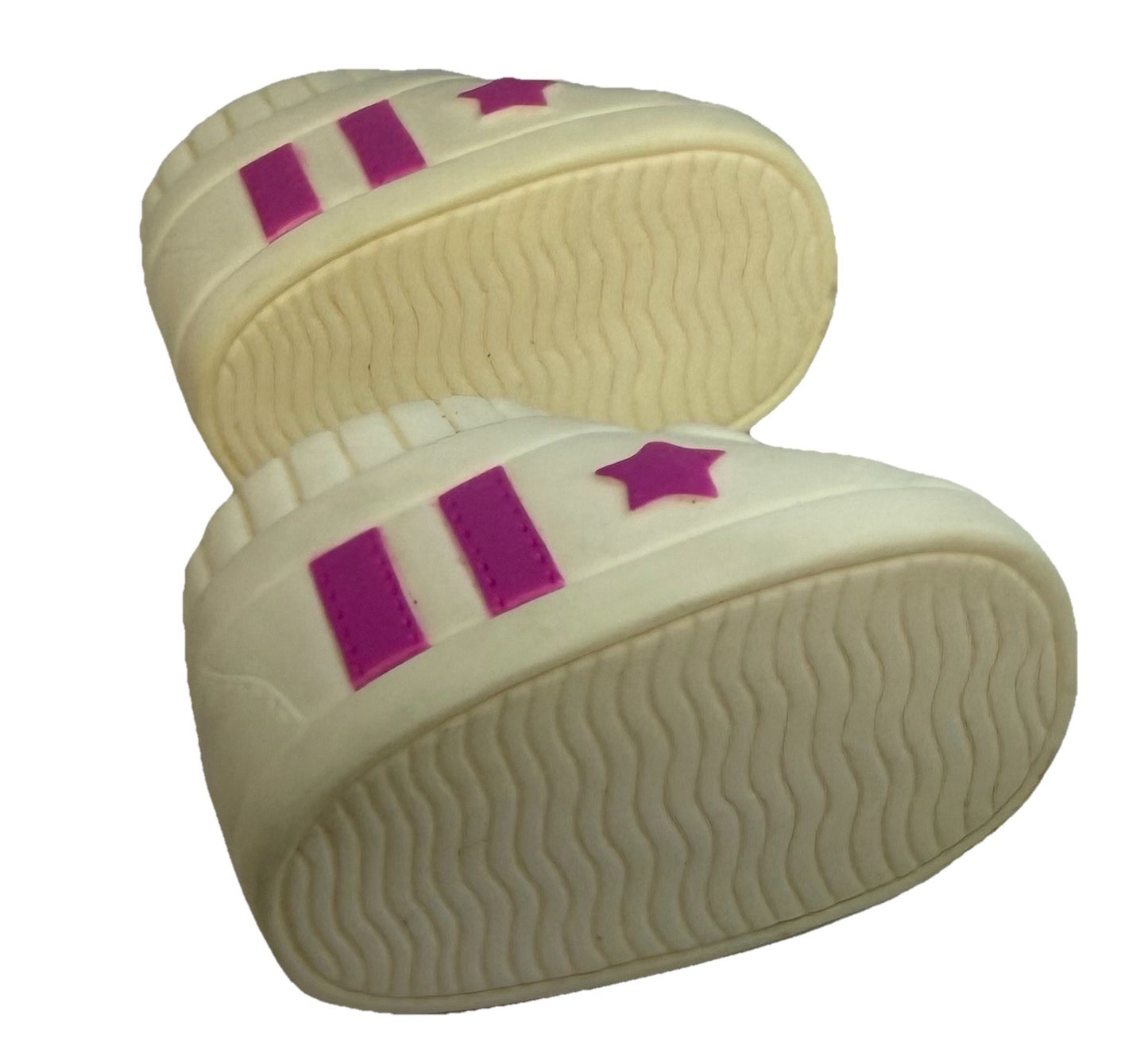 Vinyl Shoes for K.C. The Talking Cheerleader Doll Pink Stripes With Star