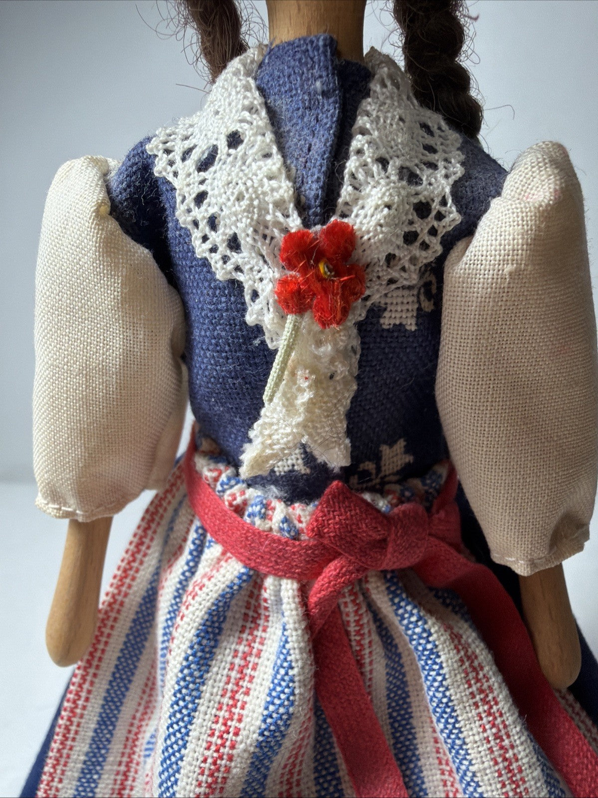Vintage Handcrafted Wooden Doll Turned Wood Figurine 7.5 Inch