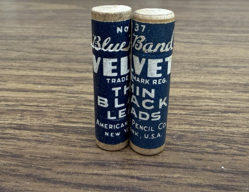 Velvet American Pencil Leads No 37 HB Black Lead Tubes Vintage Lot 2