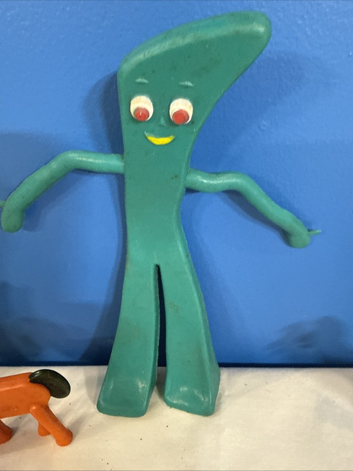 Vintage Gumby Figures Prema Toys Hong Kong Bendable Characters 1980s Lot of 6