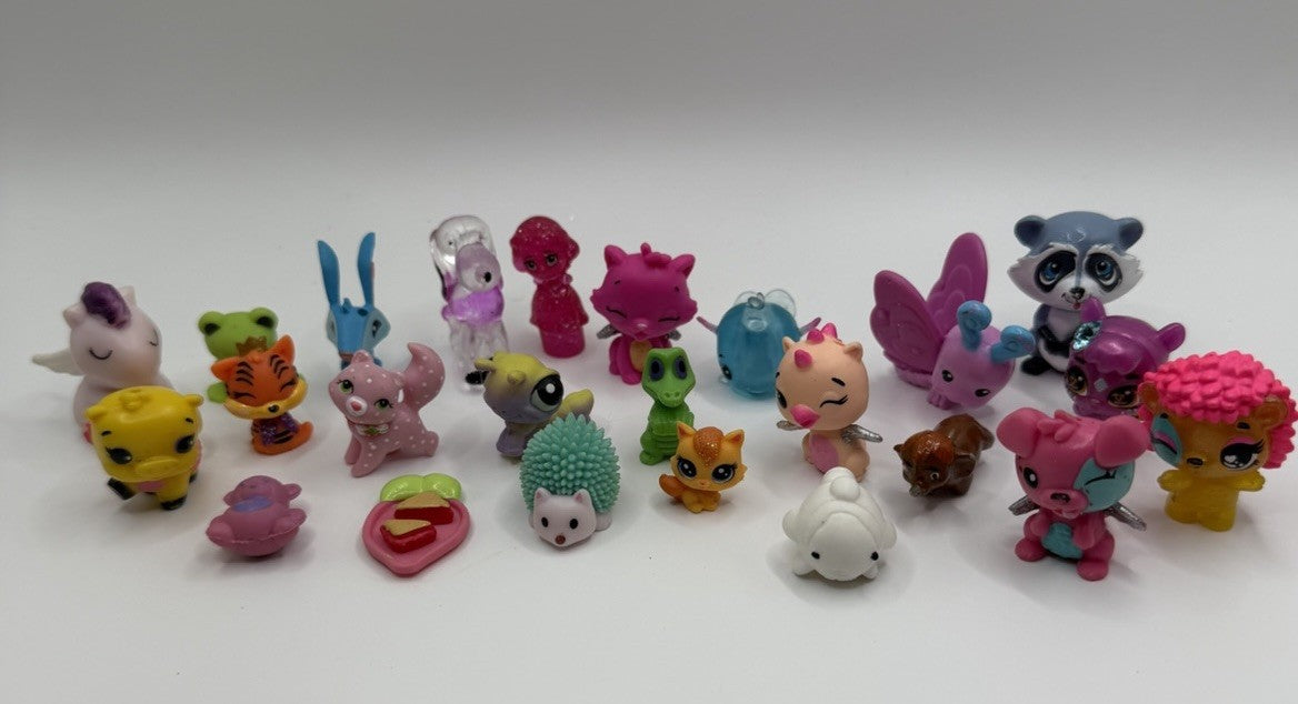 Mixed Mini Toy Figures Lot 20+ Hatchimals Shopkins Animals Creatures Kids Toys