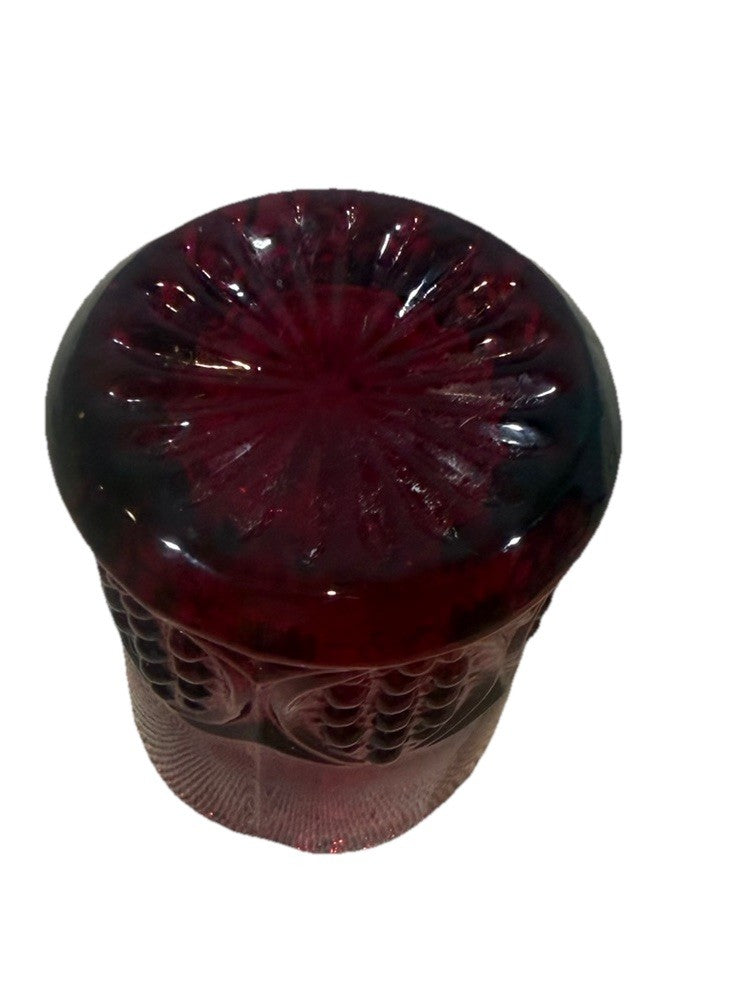 Vintage Ruby Red Glass Toothpick Holder Early American Days 1988 Souvenir
