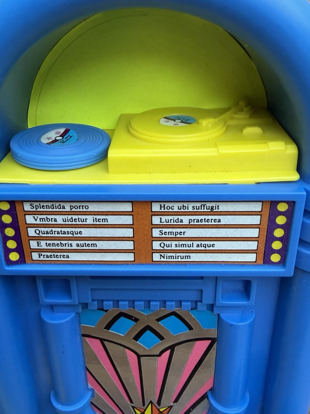 Vintage 1987 Mattel Barbie "Snack Time" Blue Jukebox Mattel Tabletop Speakers