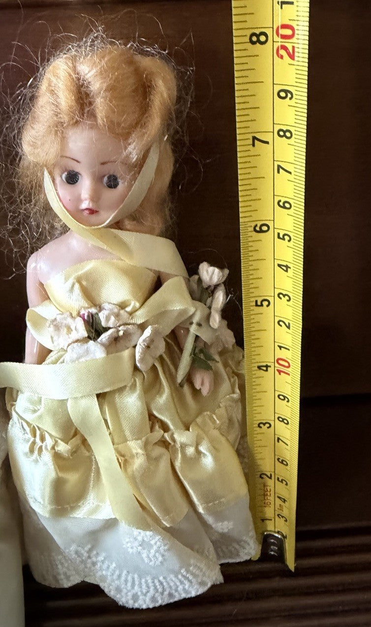 Vintage Sleepy Eye Blonde Fashion Dolls Lot 3 Bride Party Dress Feathers Dolls