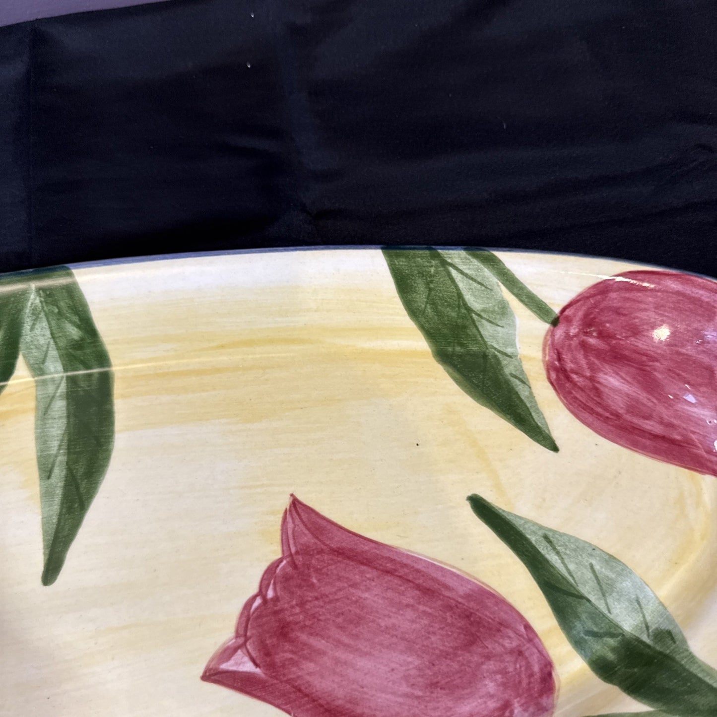 Laurie Gates Oval Ceramic Large Serving Platter 23 1/2" x 8 1/2" Tulips