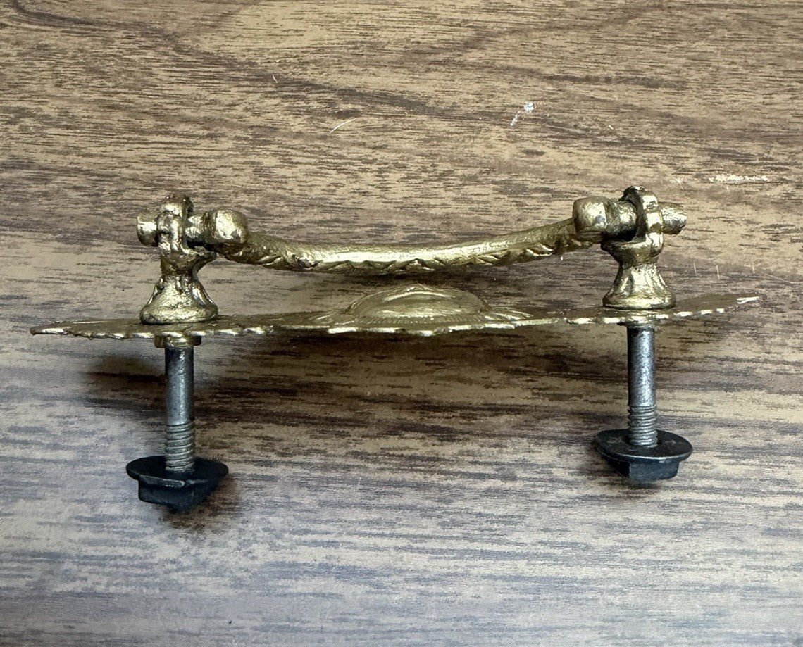 Antique Brass Sun Face Drawer Pull Eastlake Victorian Hardware
