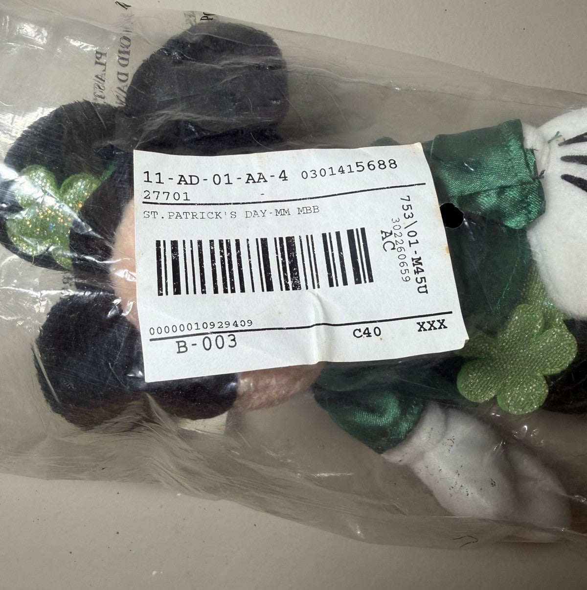 Disney Store Mickey Mouse Leprechaun 15in Plush Dublin Irish St Patricks New